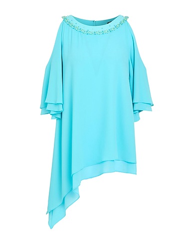 CAMILLA  Milano Off-the-shoulder top Turquoise 100% Polyester