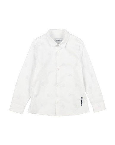 BIKKEMBERGS Patterned shirt White 97% Cotton, 3% Elastane