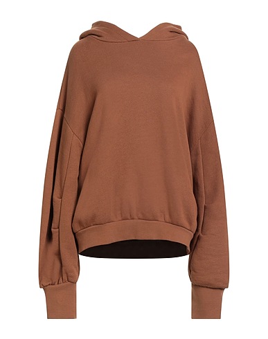 MAR DE MARGARITAS Hooded track jacket  Brown 100% Cotton, Elastane