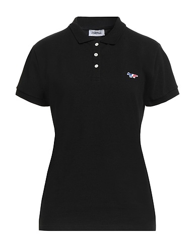 MAISON KITSUNÉ Poloshirt Schwarz 100% Baumwolle