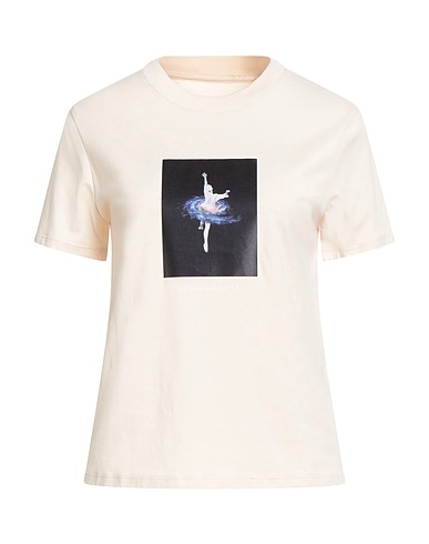 ARMANI EXCHANGE T-shirt Cream 100% Cotton