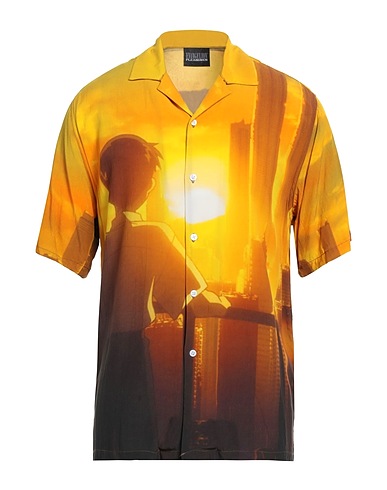 PLEASURES Patterned shirt X EVANGELION Marigold 100% Rayon