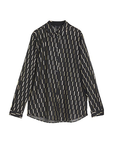 ARMANI EXCHANGE Patterned shirts & blouses Black 93% Polyester, 7% Metallic fiber