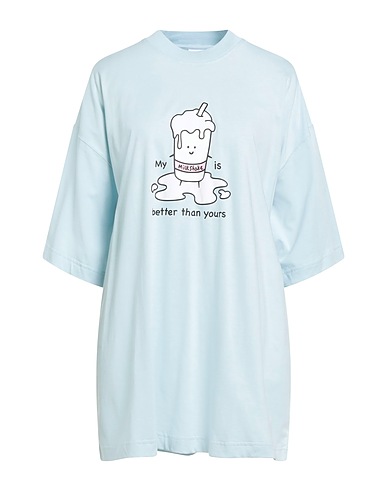 VETEMENTS Oversize-T-Shirt Himmelblau 100% Baumwolle