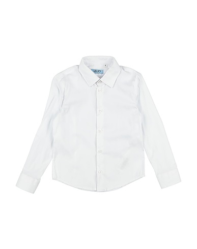 LIU •JO MAN Solid color shirt White 72% Cotton, 25% Polyamide, 3% Elastane