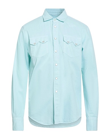 ROŸ ROGER'S Camicia tinta unita Celeste 100% Cotone
