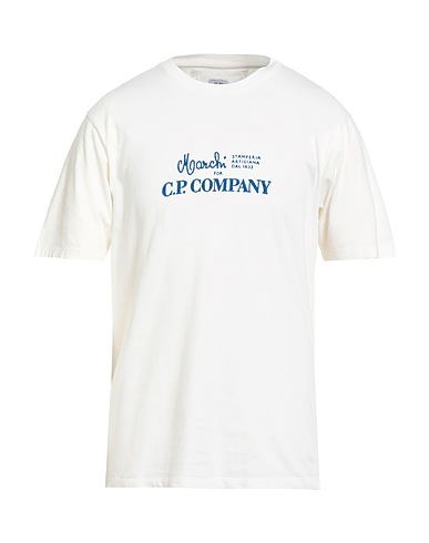 C.P. COMPANY T-shirt Cream 100% Cotton