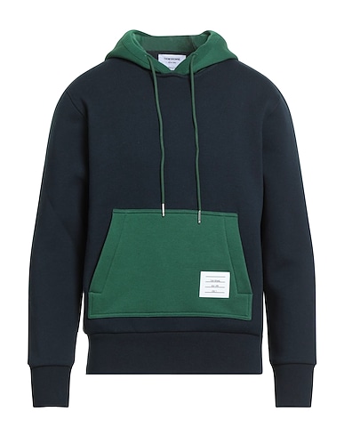 THOM BROWNE Hooded track jacket  Midnight blue 100% Cotton, Elastane