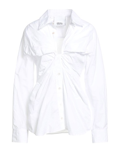 ERIKA CAVALLINI Solid color shirts & blouses White 100% Cotton