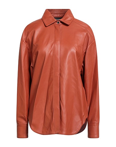 MOORER Chemises et chemisiers de couleur unie 100% Cuir