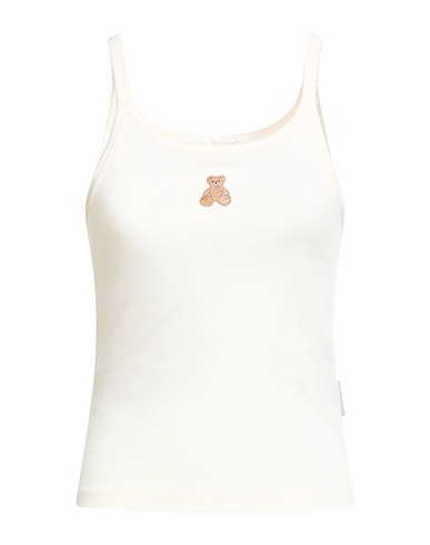 PALM ANGELS Vest Ivory 100% Cotton, Polyester