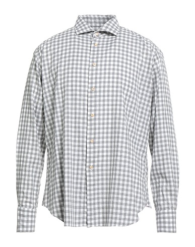 ALEXINGH Checked shirt Grey 100% Cotton