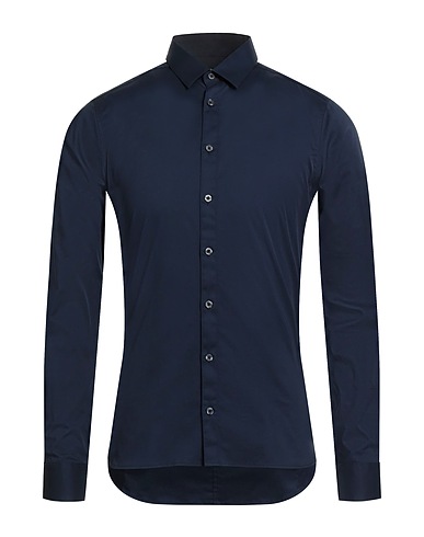 TIGER OF SWEDEN Camicia tinta unita Blu navy 63% Cotone, 32% Poliammide, 5% Elastan