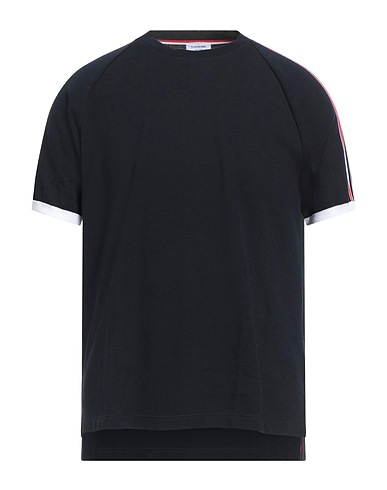THOM BROWNE T-shirt Midnight blue 100% Cotton, Elastane