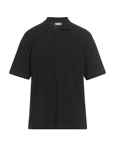 BURBERRY Poloshirt Schwarz 100% Baumwolle, Elastan, Perlmutt