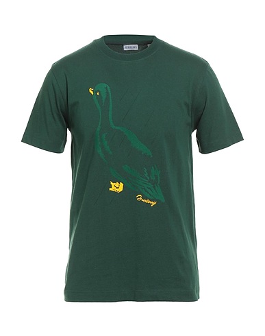 BURBERRY T-shirt Green 100% Cotton, Elastane