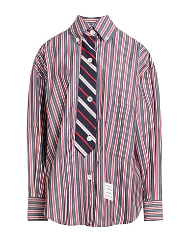 THOM BROWNE Striped shirt Navy 100% Cotton, Silk
