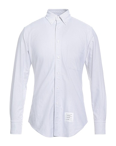 THOM BROWNE Striped shirt Light grey 100% Cotton