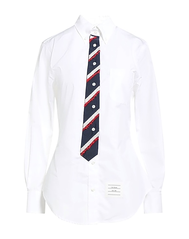 THOM BROWNE Hemden Weiß 100% Baumwolle, Seide, Metallfaser, Glas