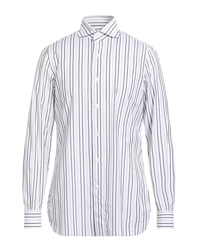 ISAIA Camicia a righe Grigio 100% Cotone