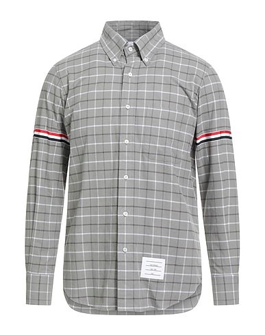 THOM BROWNE チェック柄シャツ グレー コットン 100%