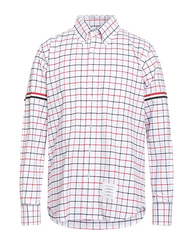 THOM BROWNE チェック柄シャツ ホワイト コットン 100%