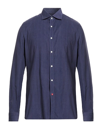 ISAIA Patterned shirt Dark purple 100% Cotton