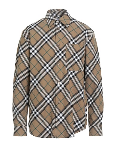 BURBERRY Hemd mit Muster Khaki 100% Baumwolle