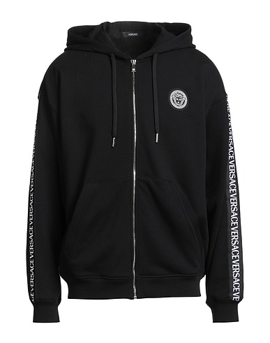 VERSACE Felpa Nero 100% Cotone, Elastan, Poliestere