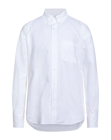 THOM BROWNE Solid colour shirt White 100% Cotton, Polyester