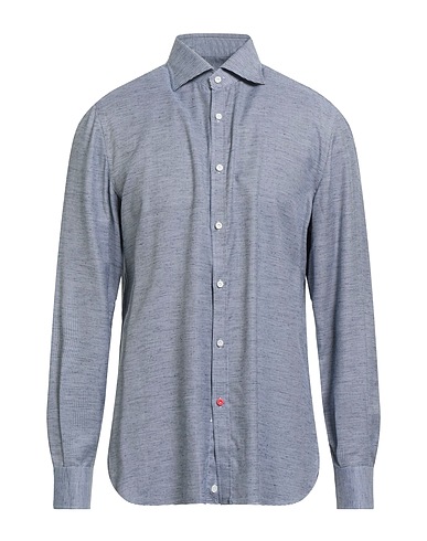 ISAIA Camicia fantasia Blu navy 74% Cotone, 26% Seta