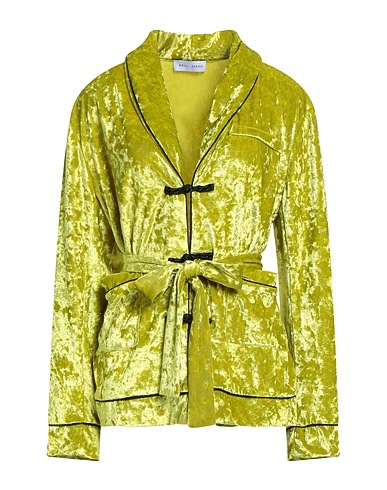 WEILI ZHENG Shirts Lime green 95% Viscose, 5% Elastane