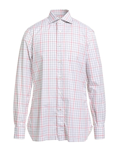 ISAIA Checked shirt Red 100% Cotton
