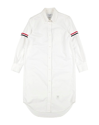THOM BROWNE Shirt dress 100% Cotton, Mother-of-pearl