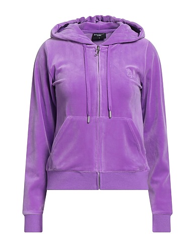 JUICY COUTURE Hooded track jacket  Purple 95% Polyester, 5% Elastane