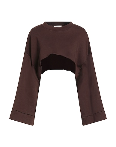 VICOLO Sweatshirt Dark brown 70% Cotton, 30% Polyester