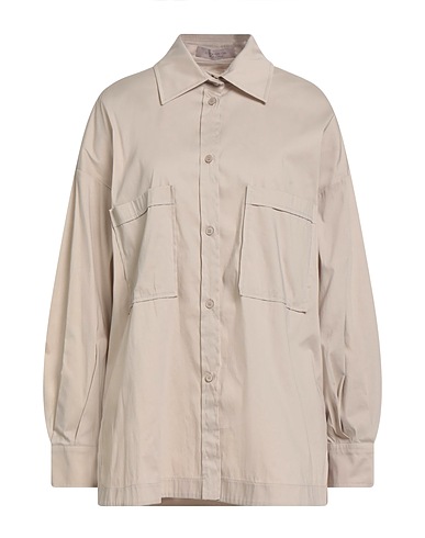 D.EXTERIOR Solid colour shirts & blouses Grey 79% Cotton, 18% Polyamide, 3% Elastane