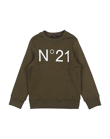 N°21 Felpa Verde militare 100% Cotone