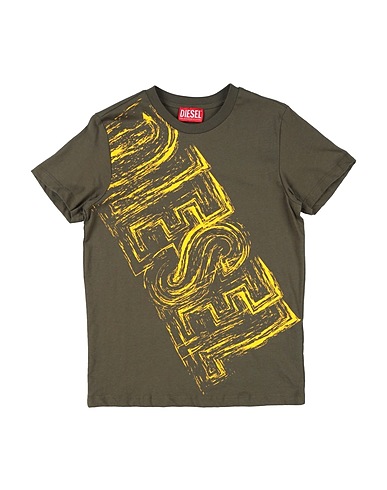 DIESEL T-shirt Verde militare 100% Cotone