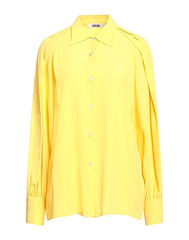 GRIFONI Camicie e bluse tinta unita Giallo 69% Acetato, 31% Seta
