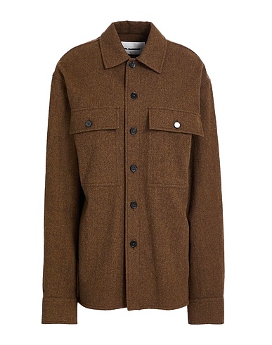 JIL SANDER Solid colour shirts & blouses Military green 100% Virgin Wool