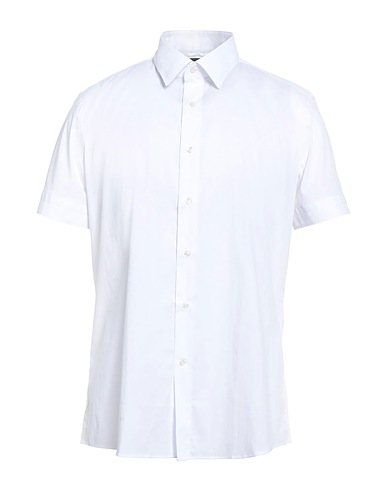CARLO PIGNATELLI Solid color shirt White 72% Cotton, 25% Polyamide, 3% Elastane
