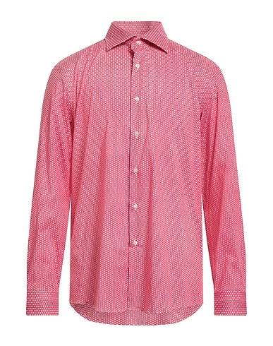 CARLO PIGNATELLI Camicia fantasia Rosso 97% Cotone, 3% Elastan