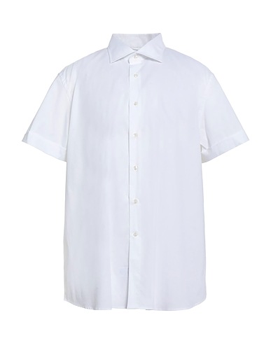 CARLO PIGNATELLI Solid colour shirt White 70% Cotton, 27% Polyamide, 3% Elastane