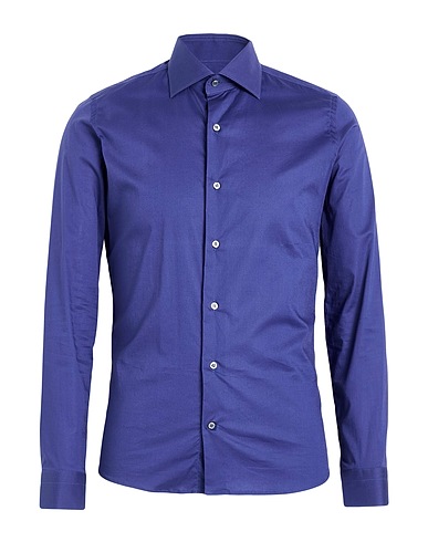 CARLO PIGNATELLI Camicia tinta unita Blu navy 97% Cotone, 3% Elastan