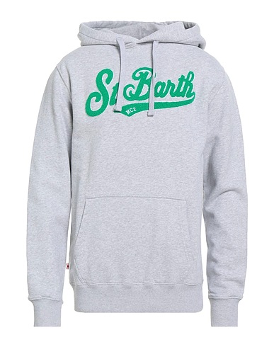 MC2 SAINT BARTH Hooded track jacket  Light grey 100% Cotton