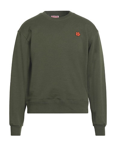 KENZO Sweatshirt Military green 100% Cotton, Elastane