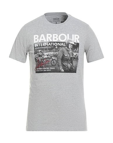 BARBOUR T-shirt Light grey 100% Cotton, Elastane