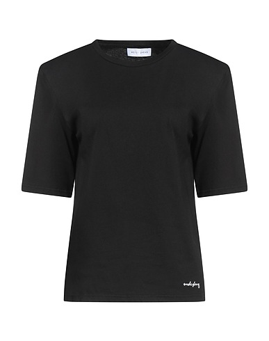 WEILI ZHENG Basic T-Shirt Schwarz 100% Baumwolle