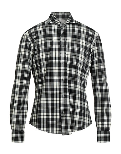 BRIAN DALES Checked shirt NATURAL LOW IMPACT Black 84% Polyamide, 16% Elastane